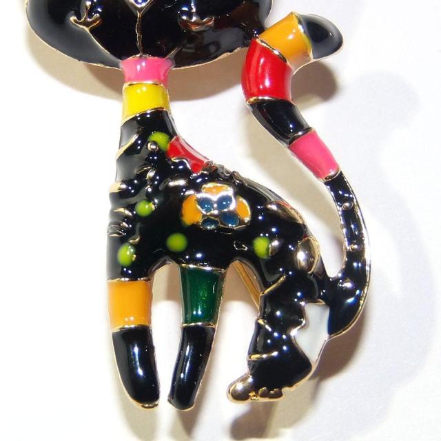 黒猫 クロネコ 猫 ネコ ねこ ピンブローチ ブローチ ピンバッジ バッジ ラペルピン < 女性アクセサリー/時計  黒猫 クロネコ 猫 ネコ ねこ ピンブローチ ブローチ ピンバッジ バッジ ラペルピン < 女性アクセサリー/時計の