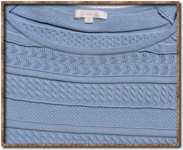 トゥービーシック ジャガードニットカットソー 水色 < ブランド  トゥービーシック ジャガードニットカットソー 水色 < ブランドの