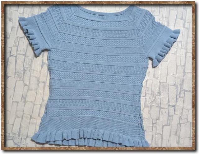 トゥービーシック ジャガードニットカットソー 水色 < ブランド  トゥービーシック ジャガードニットカットソー 水色 < ブランドの