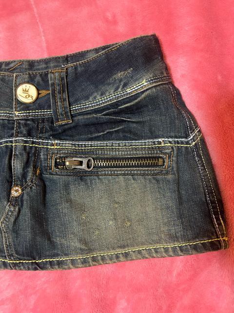 LB-03 デニム 色褪せ古着加工 ステッチ 二重ポケットでかジッパー バックプリント マイクロミニスカ 新品未使用 < ブランド LB-03 デニム 色褪せ古着加工 ステッチ 二重ポケットでかジッパー バックプリント マイクロミニスカ 新品未使用 < ブランドの