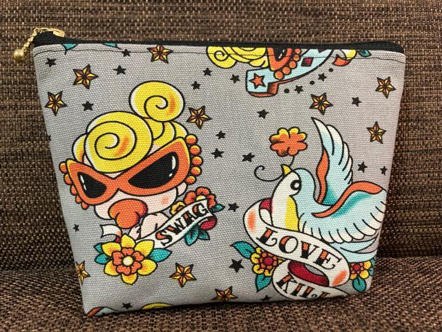 ★ハンドメイド ヒスミニ ポーチ バラ柄 グレー★ < 女性ファッション  ★ハンドメイド ヒスミニ ポーチ バラ柄 グレー★  < 女性ファッションの