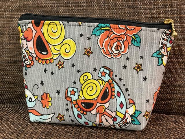 ★ハンドメイド ヒスミニ ポーチ バラ柄 グレー★ < 女性ファッション  ★ハンドメイド ヒスミニ ポーチ バラ柄 グレー★ < 女性ファッションの