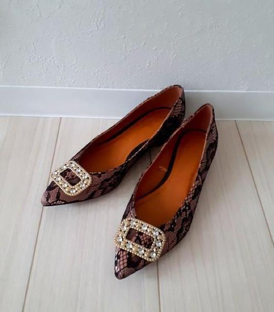 可愛い♪ブラックレース つま先ラインストーンビジュー パンプス 靴 M < 女性ファッション  可愛い♪ブラックレース つま先ラインストーンビジュー パンプス 靴 M  < 女性ファッションの