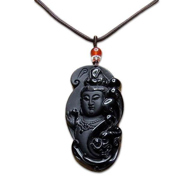 超大オブシディアン観音様像精工彫り天然石ペンダント高級紐ネックレス < 男性アクセサリー/時計  超大オブシディアン観音様像精工彫り天然石ペンダント高級紐ネックレス  < 男性アクセサリー/時計の