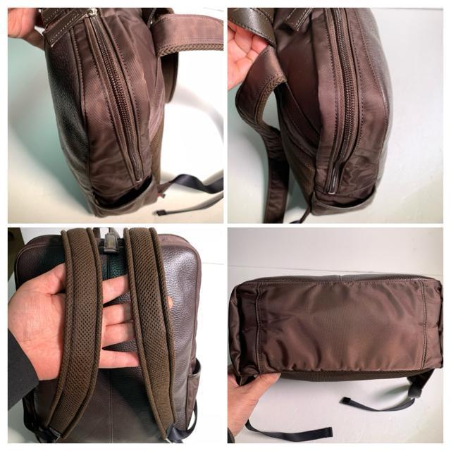 ARTISAN&ARTIST 本革 ナイロン リュック バックパック ブラウン レザー < 女性ファッション  ARTISAN&ARTIST 本革 ナイロン リュック バックパック ブラウン レザー < 女性ファッションの