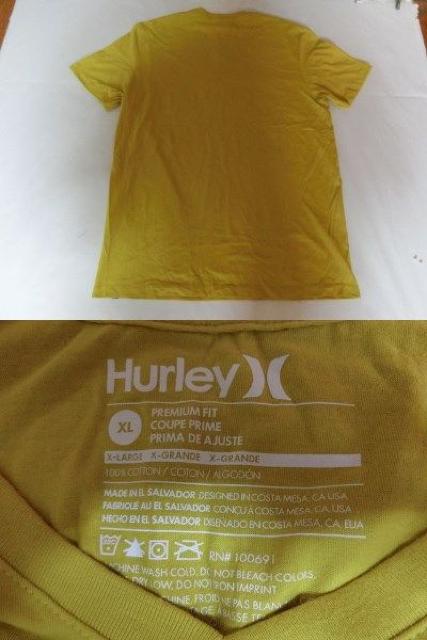 USA購入【Hurley】PREMUIM FIT シンプルVネックT US XLイエロー < ブランド  USA購入【Hurley】PREMUIM FIT シンプルVネックT US XLイエロー < ブランドの