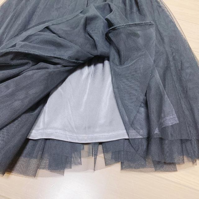 黒ブラックチュールシースルーフレアスカートミディアム膝丈 < 女性ファッション 黒ブラックチュールシースルーフレアスカートミディアム膝丈 < 女性ファッションの