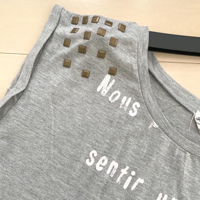 スタッズ 半袖カットソー Tシャツ < 女性ファッション  スタッズ 半袖カットソー Tシャツ < 女性ファッションの