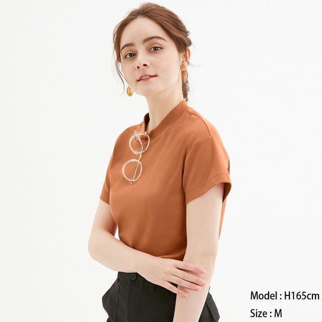 GUスムースTシャツ  オレンジ ORANGE XLサイズ 綿100% < ブランド  GUスムースTシャツ  オレンジ ORANGE XLサイズ 綿100%  < ブランドの
