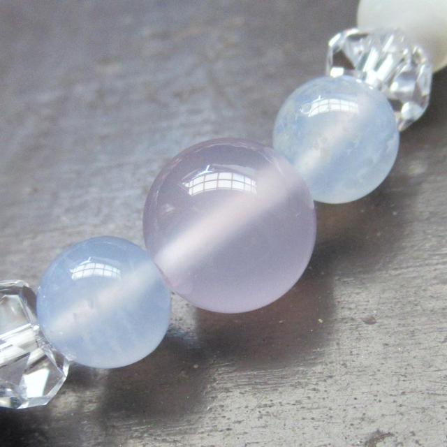 エンジェライトxパープルカルセドニーxブルーレースxソーダライトブレスレット 天然石 パワーストーン < 女性アクセサリー/時計 エンジェライトxパープルカルセドニーxブルーレースxソーダライトブレスレット 天然石 パワーストーン < 女性アクセサリー/時計の