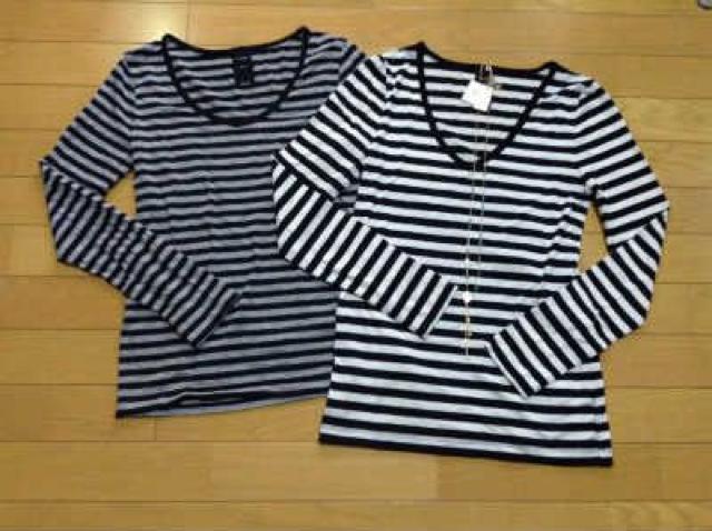 LE SOUK(ルスーク)ボーダーVネックカットソー2枚+ネックレス計3点セット < ブランド  LE SOUK(ルスーク)ボーダーVネックカットソー2枚+ネックレス計3点セット  < ブランドの