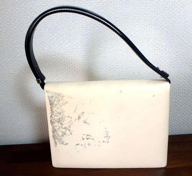 ◆銀座大黒屋  ハンドバッグ ホワイト 中古品 < 女性ファッション  ◆銀座大黒屋  ハンドバッグ ホワイト 中古品 < 女性ファッションの