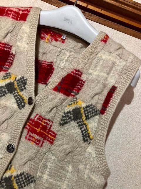 レトロ ウール ベスト イタリア製 Lサイズ < 女性ファッション レトロ ウール ベスト イタリア製 Lサイズ < 女性ファッションの