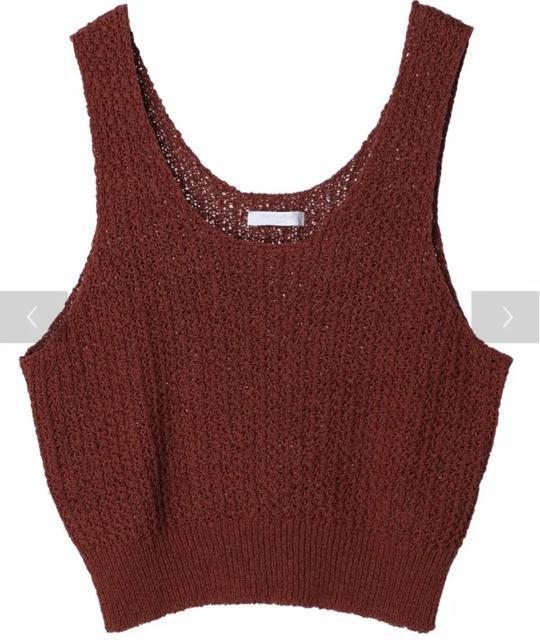 新品 chocol raffine robe テープヤーンショートニットベスト < 女性ファッション  新品 chocol raffine robe テープヤーンショートニットベスト < 女性ファッションの