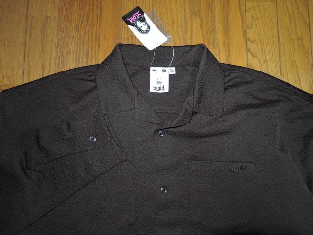 新品 X-girl エックスガール ダイヤ柄 ジャガード シャツ M 茶系 オーバーサイズ 長袖 JACQUARD ポリエステル < ブランド 新品 X-girl エックスガール ダイヤ柄 ジャガード シャツ M 茶系 オーバーサイズ 長袖 JACQUARD ポリエステル < ブランドの