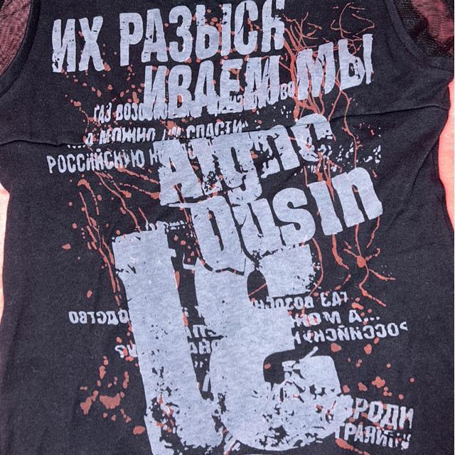 Lisha Plus  ブラック重ね着風チュール使い プリントトップス < 女性ファッション  Lisha Plus  ブラック重ね着風チュール使い プリントトップス < 女性ファッションの