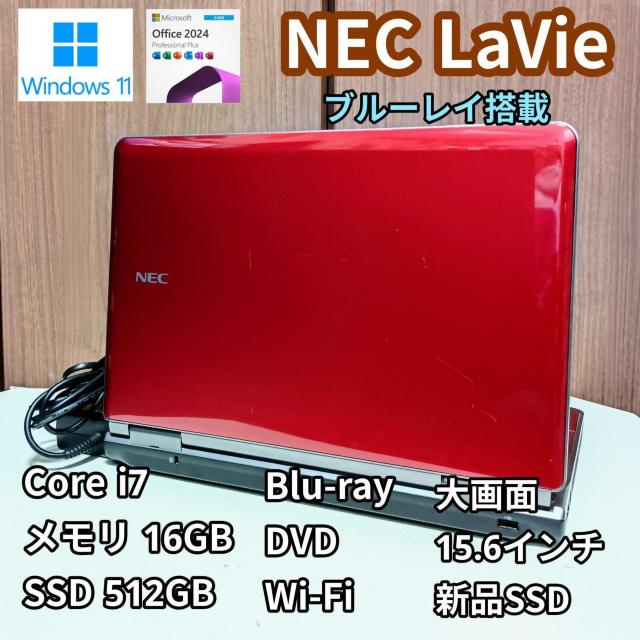 NEC Corei7 16GB SSD512GB u[C DVD Windows11 Office2024 m[gPC   PC{/Ӌ@ 