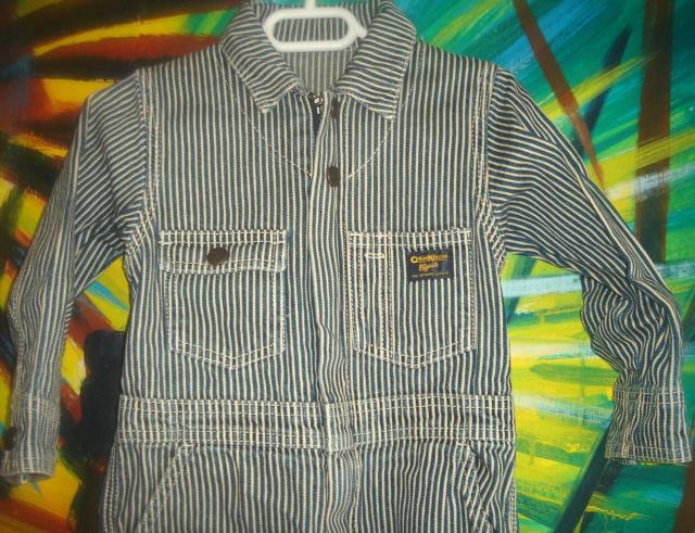 オシュコシュ OshKosh デニム ヒッコリー ストライプ カバーオール Hickory Stripe Overalls < ブランド  オシュコシュ OshKosh デニム ヒッコリー ストライプ カバーオール Hickory Stripe Overalls < ブランドの