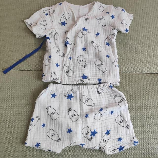 べべ ミルク瓶 プリント 甚平 80cm < キッズ/ベビー べべ ミルク瓶 プリント 甚平 80cm < キッズ/ベビーの