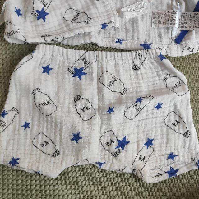 べべ ミルク瓶 プリント 甚平 80cm < キッズ/ベビー べべ ミルク瓶 プリント 甚平 80cm < キッズ/ベビーの