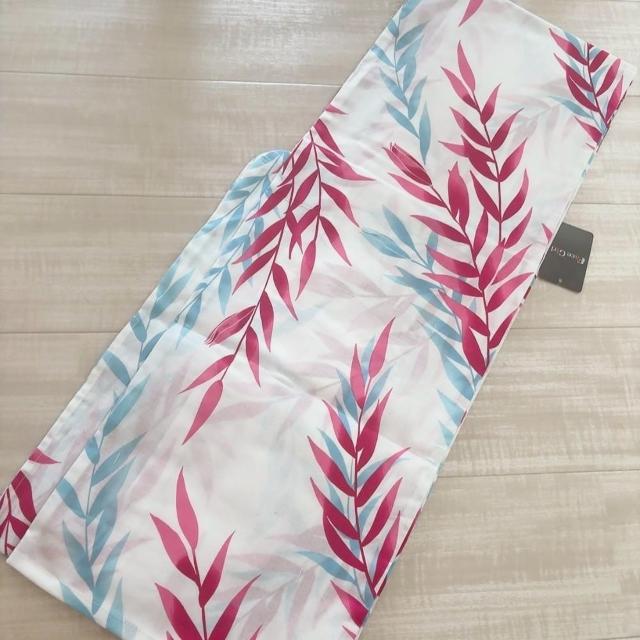 ◆新品!!浴衣2点セット◆ホワイト×葉っぱ柄F★作り帯付き♪ < 女性ファッション ◆新品!!浴衣2点セット◆ホワイト×葉っぱ柄F★作り帯付き♪ < 女性ファッションの