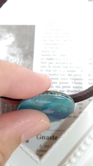 【訳あり】ブルーのアジサイとブリオンのヘアゴム レジン < 女性ファッション  【訳あり】ブルーのアジサイとブリオンのヘアゴム レジン < 女性ファッションの
