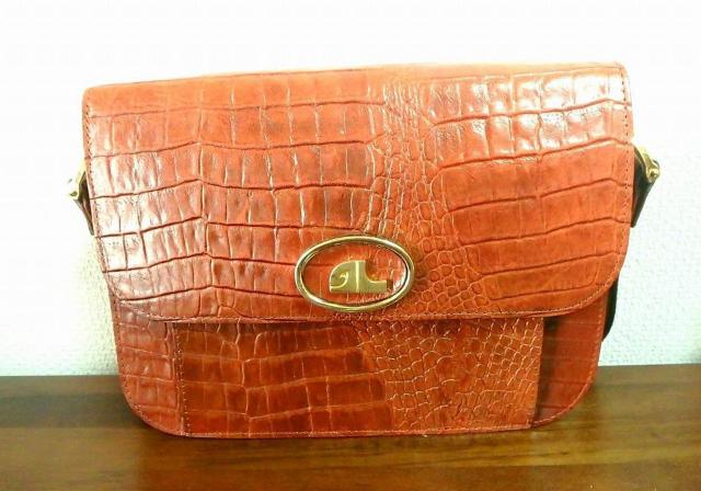 ◆annalou アンナロー クロコダイル型押 レザー ショルダーバッグ 中古品 < 女性ファッション  ◆annalou アンナロー クロコダイル型押 レザー ショルダーバッグ 中古品  < 女性ファッションの