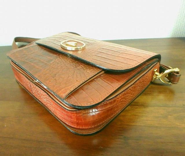 ◆annalou アンナロー クロコダイル型押 レザー ショルダーバッグ 中古品 < 女性ファッション  ◆annalou アンナロー クロコダイル型押 レザー ショルダーバッグ 中古品 < 女性ファッションの