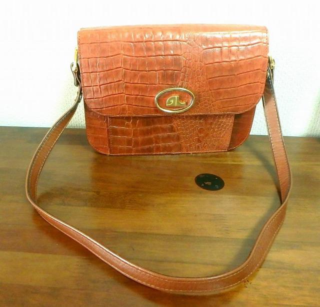 ◆annalou アンナロー クロコダイル型押 レザー ショルダーバッグ 中古品 < 女性ファッション  ◆annalou アンナロー クロコダイル型押 レザー ショルダーバッグ 中古品 < 女性ファッションの