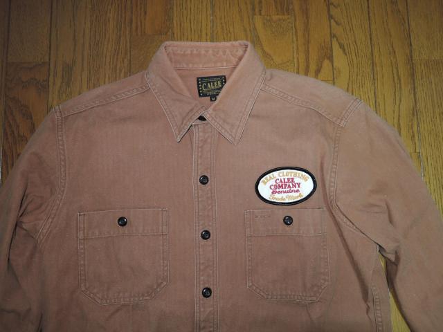 CALEE キャリー ワークシャツ M 茶系 ワッペン ステッチ 刺繍 長袖シャツ < ブランド  CALEE キャリー ワークシャツ M 茶系 ワッペン ステッチ 刺繍 長袖シャツ < ブランドの