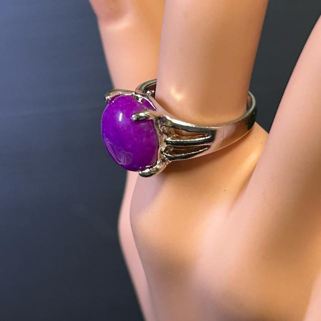 天然石風リング カラー:パープル サイズ:12号 < 女性アクセサリー/時計 天然石風リング カラー:パープル サイズ:12号 < 女性アクセサリー/時計の