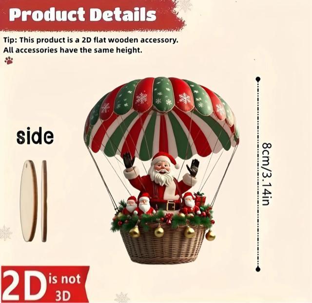 【新商品】【クリスマス特集】2D熱気球とサンタの木製オーナメント10個 - クリスマスツリー吊り下げ装飾 < インテリア/ライフ 【新商品】【クリスマス特集】2D熱気球とサンタの木製オーナメント10個 - クリスマスツリー吊り下げ装飾 < インテリア/ライフの