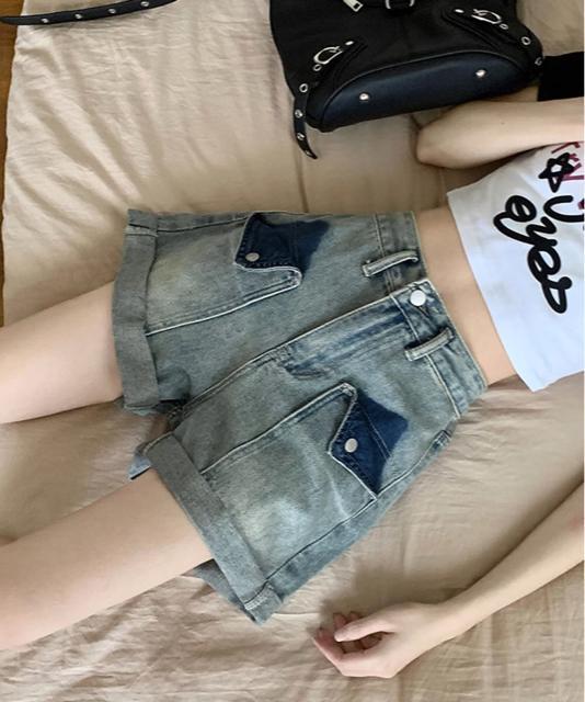 送料無料 新品 ロールアップ デニムショートパンツ 美脚 < 女性ファッション  送料無料 新品 ロールアップ デニムショートパンツ 美脚 < 女性ファッションの