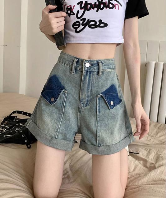 送料無料 新品 ロールアップ デニムショートパンツ 美脚 < 女性ファッション  送料無料 新品 ロールアップ デニムショートパンツ 美脚 < 女性ファッションの