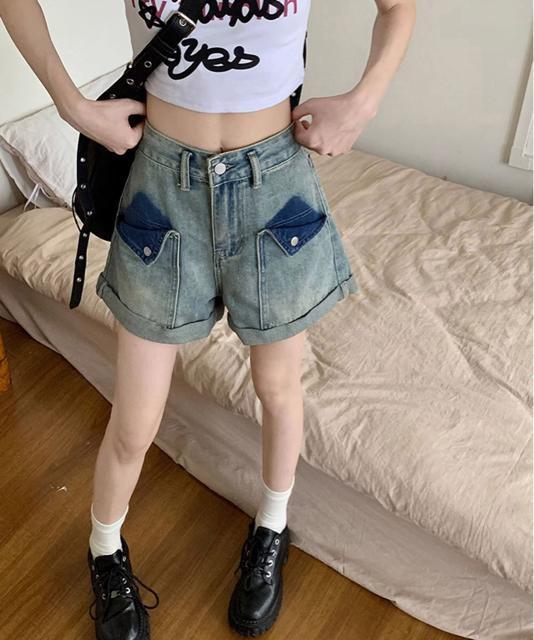 送料無料 新品 ロールアップ デニムショートパンツ 美脚 < 女性ファッション  送料無料 新品 ロールアップ デニムショートパンツ 美脚 < 女性ファッションの