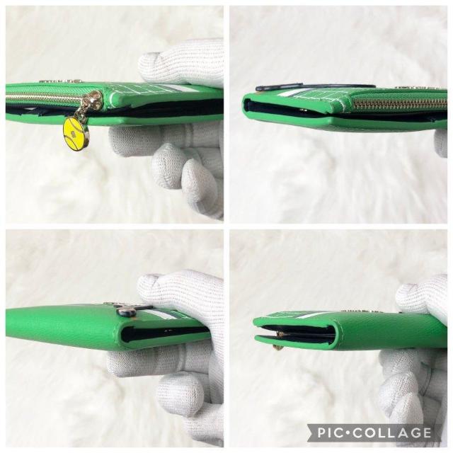 【美品】ケイトスペード 二つ折り財布 コートサイド スモール スリム テニス バイフォールド ウォレット < ブランド 【美品】ケイトスペード 二つ折り財布 コートサイド スモール スリム テニス バイフォールド ウォレット < ブランドの