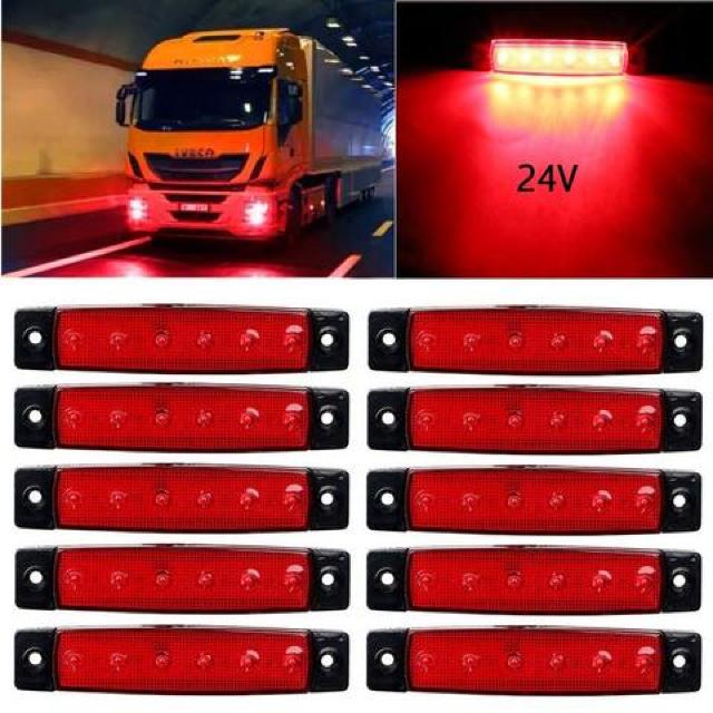 LED片側 6連 サイドマーカー ランプ ライト 10個セット24V < 自動車/バイク LED片側 6連 サイドマーカー ランプ ライト 10個セット24V < 自動車/バイク