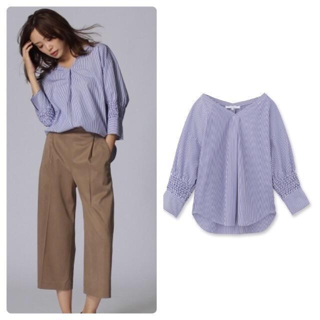 untitled シャーリング袖ストライプシャツ < ブランド  untitled シャーリング袖ストライプシャツ  < ブランドの