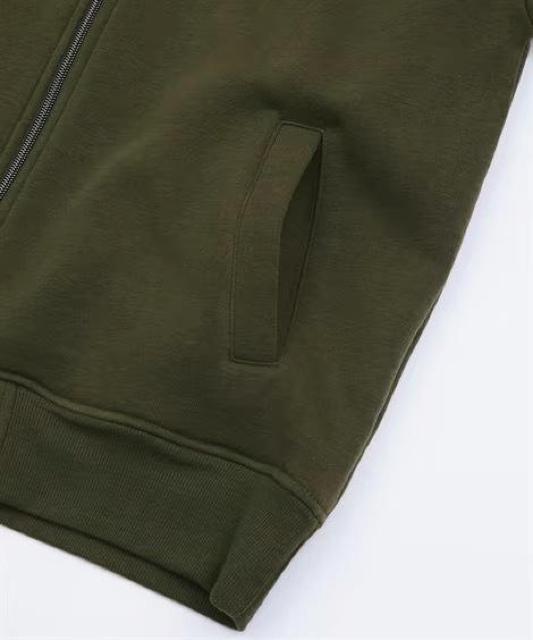 LLサイズ!高貴紳士的!カーキ色合い!裏起毛カットソー!ジップアップブルゾン!新品! < 男性ファッション  LLサイズ!高貴紳士的!カーキ色合い!裏起毛カットソー!ジップアップブルゾン!新品! < 男性ファッションの