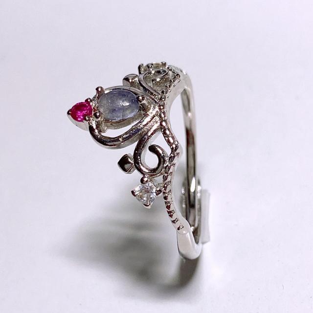 タンザナイト×ピジョンブラッドルビー フリーサイズリング < 女性アクセサリー/時計  タンザナイト×ピジョンブラッドルビー フリーサイズリング < 女性アクセサリー/時計の