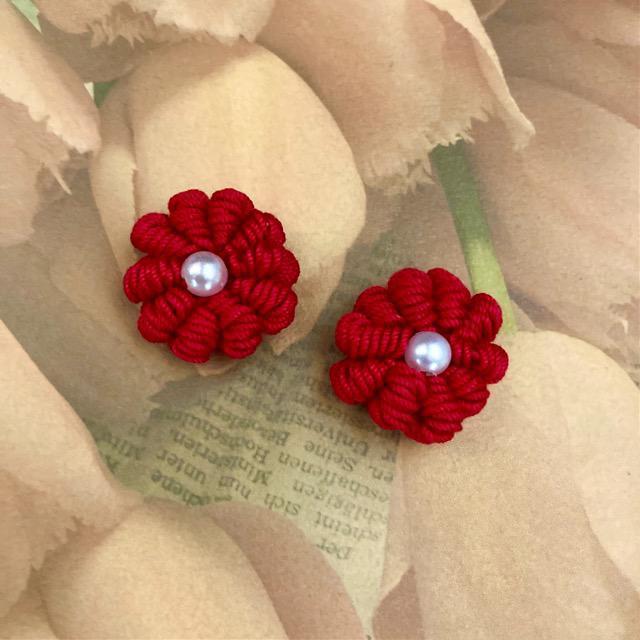 ハンドメイド♪レース編み ぷっくりお花モチーフ2個セット < 女性ファッション  ハンドメイド♪レース編み ぷっくりお花モチーフ2個セット  < 女性ファッションの