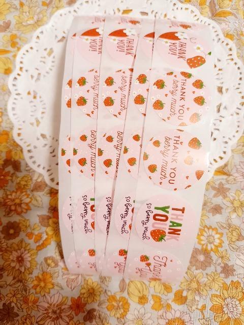 お裾分け☆苺柄Thank Youシール5セット☆ < インテリア/ライフ  お裾分け☆苺柄Thank Youシール5セット☆  < インテリア/ライフの