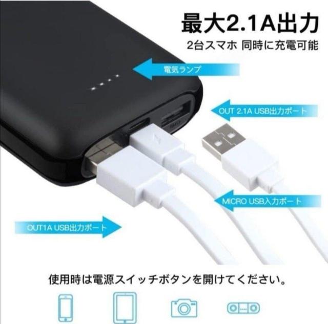 ���o�C���o�b�e���[�@Vinmori �d�M�x�X�g �o�b�e���[ 10000mAh