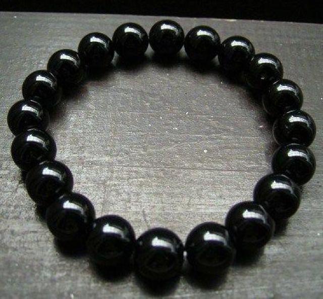 10ミリ玉 黒水晶・モリオンブレスレット 天然石 パワーストーン < 女性アクセサリー/時計 10ミリ玉 黒水晶・モリオンブレスレット 天然石 パワーストーン < 女性アクセサリー/時計の