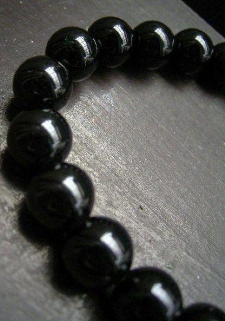 10ミリ玉 黒水晶・モリオンブレスレット 天然石 パワーストーン < 女性アクセサリー/時計 10ミリ玉 黒水晶・モリオンブレスレット 天然石 パワーストーン < 女性アクセサリー/時計の