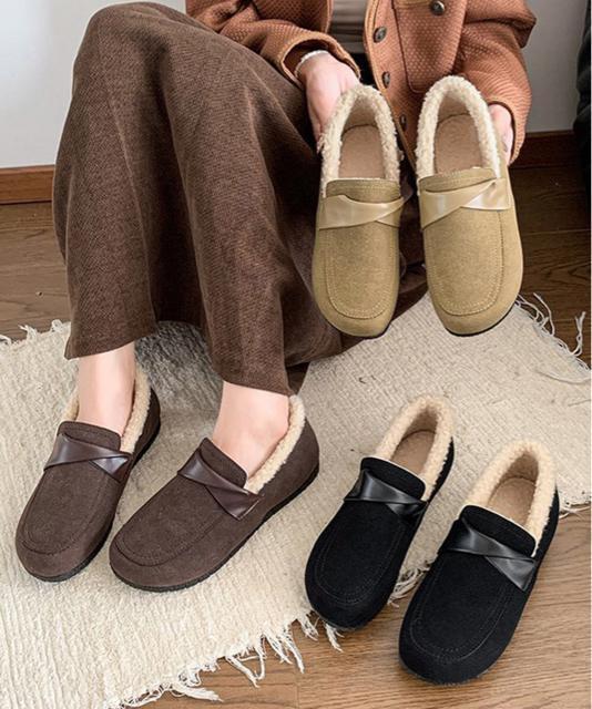 送料無料 新品 ファーモカシンシューズ レディース裏起毛 < 女性ファッション  送料無料 新品 ファーモカシンシューズ レディース裏起毛  < 女性ファッションの