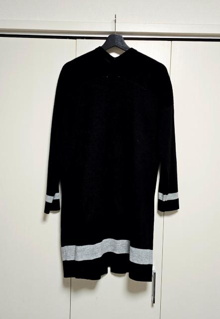 khalita 黒×グレー バイカラー ロングニットカーディガン M < 女性ファッション khalita 黒×グレー バイカラー ロングニットカーディガン M < 女性ファッションの