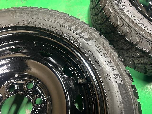 0092473)異形艶有りブラックスチールホイール4本オールシーズンタイヤセット145/80R13,155/65R14送料無料 < 自動車/バイク 0092473)異形艶有りブラックスチールホイール4本オールシーズンタイヤセット145/80R13,155/65R14送料無料 < 自動車/バイク