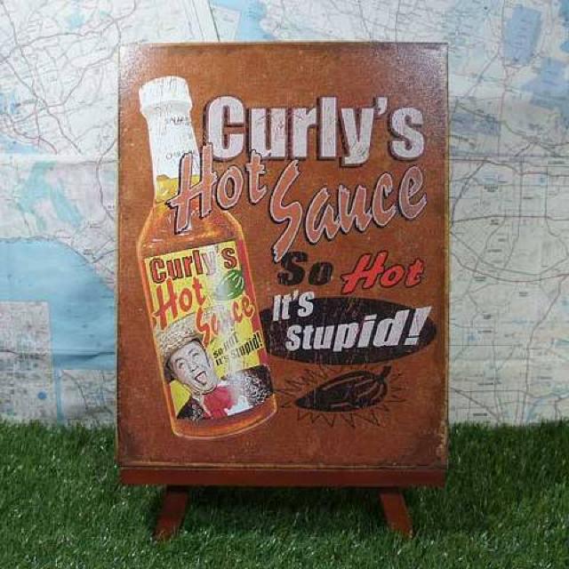 新品【ブリキ看板】Curly's Hot Sauce/カーリーズ・ホットソース < ホビー  新品【ブリキ看板】Curly's Hot Sauce/カーリーズ・ホットソース  < ホビーの