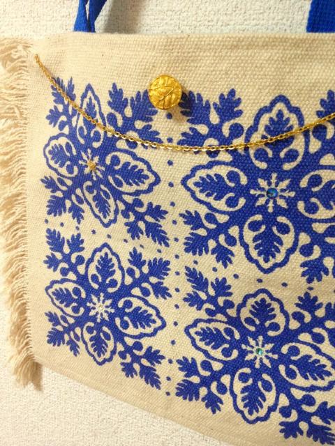 スワロ付き★麻 フリンジ トートバッグ◆ゴールドチェーン < 女性ファッション  スワロ付き★麻 フリンジ トートバッグ◆ゴールドチェーン < 女性ファッションの